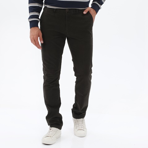 NAVY & GREEN-Ανδρικό υφασμάτινο παντελόνι NAVY & GREEN MODERN FIT χακί