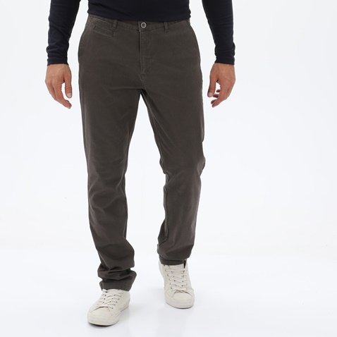 NAVY & GREEN-Ανδρικό υφασμάτινο παντελόνι NAVY & GREEN MODERN FIT γκρι