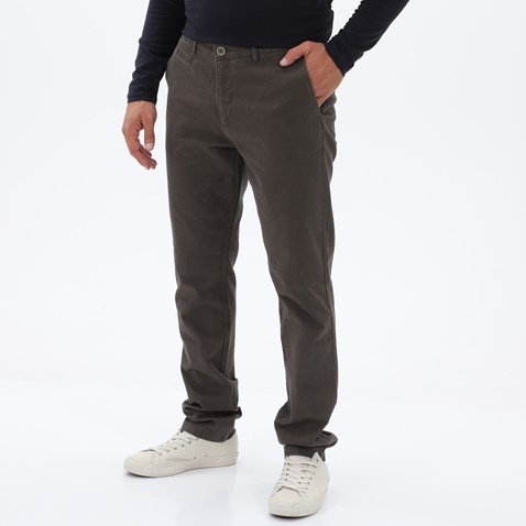 NAVY & GREEN-Ανδρικό υφασμάτινο παντελόνι NAVY & GREEN MODERN FIT γκρι