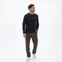 NAVY & GREEN-Ανδρικό υφασμάτινο παντελόνι NAVY & GREEN MODERN FIT γκρι