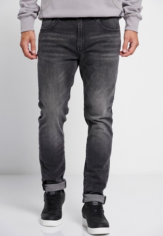 FUNKY BUDDHA-Ανδρικό jean παντελόνι FUNKY BUDDHA Regular slim fit γκρι