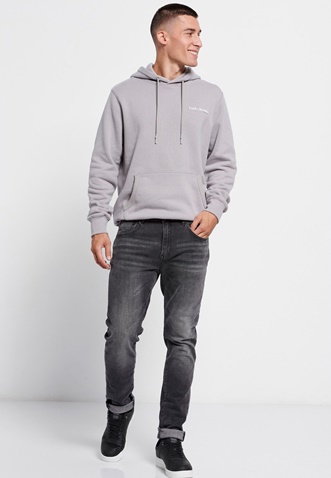 FUNKY BUDDHA-Ανδρικό jean παντελόνι FUNKY BUDDHA Regular slim fit γκρι