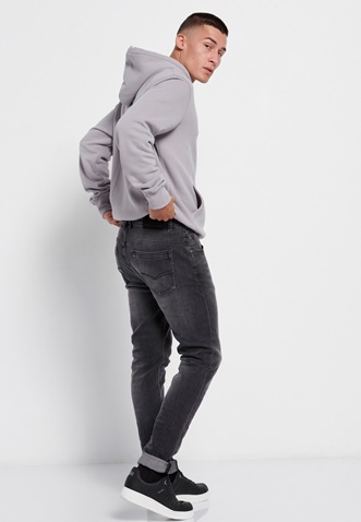 FUNKY BUDDHA-Ανδρικό jean παντελόνι FUNKY BUDDHA Regular slim fit γκρι