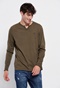 FUNKY BUDDHA-Ανδρική μακρυμάνικη μπλούζα FUNKY BUDDHA henley χακί