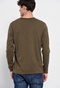 FUNKY BUDDHA-Ανδρική μακρυμάνικη μπλούζα FUNKY BUDDHA henley χακί