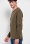 FUNKY BUDDHA-Ανδρική μακρυμάνικη μπλούζα FUNKY BUDDHA henley χακί