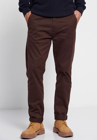 FUNKY BUDDHA-Ανδρικό chino παντελόνι FUNKY BUDDHA essential comfort fit μπορντό