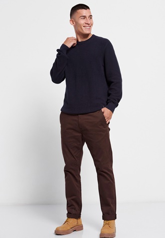 FUNKY BUDDHA-Ανδρικό chino παντελόνι FUNKY BUDDHA essential comfort fit μπορντό