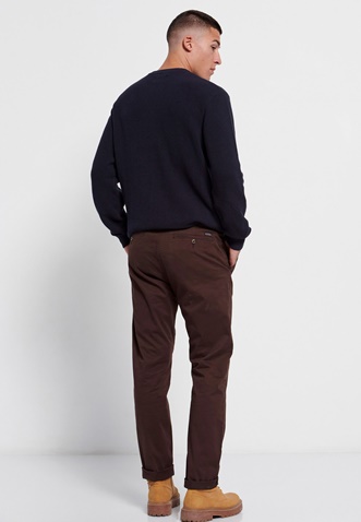 FUNKY BUDDHA-Ανδρικό chino παντελόνι FUNKY BUDDHA essential comfort fit μπορντό