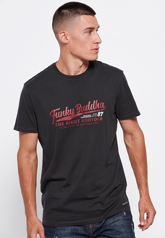 FUNKY BUDDHA-Ανδρικό t-shirt FUNKY BUDDHA μαύρο