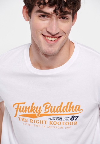 FUNKY BUDDHA-Ανδρικό t-shirt FUNKY BUDDHA λευκό