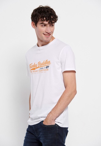 FUNKY BUDDHA-Ανδρικό t-shirt FUNKY BUDDHA λευκό