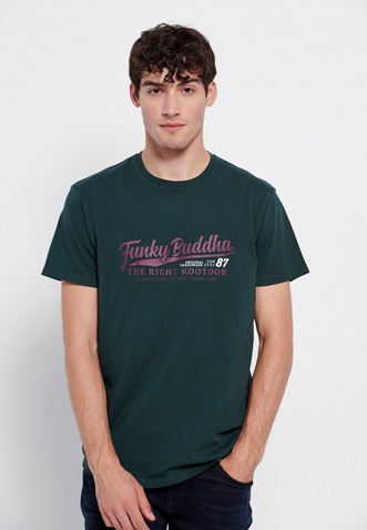 FUNKY BUDDHA-Ανδρικό t-shirt FUNKY BUDDHA πράσινο