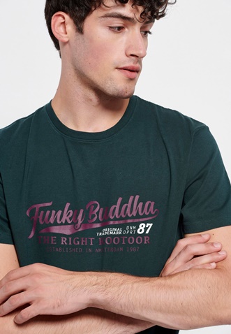 FUNKY BUDDHA-Ανδρικό t-shirt FUNKY BUDDHA πράσινο