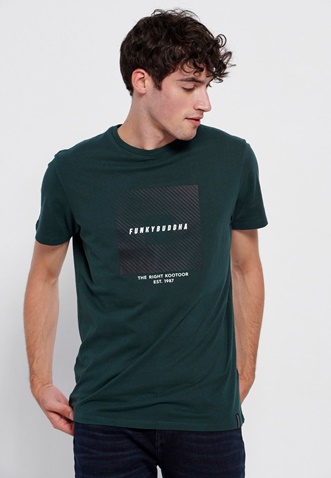 FUNKY BUDDHA-Ανδρικό t-shirt FUNKY BUDDHA πράσινο