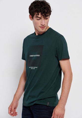FUNKY BUDDHA-Ανδρικό t-shirt FUNKY BUDDHA πράσινο