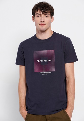 FUNKY BUDDHA-Ανδρικό t-shirt FUNKY BUDDHA μπλε ναυτικό