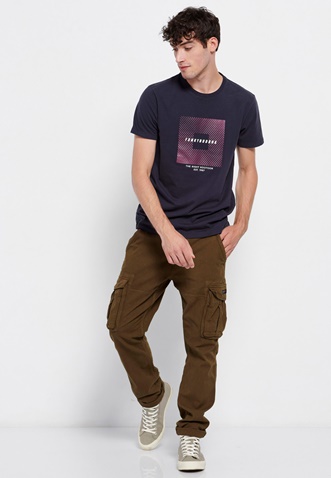 FUNKY BUDDHA-Ανδρικό t-shirt FUNKY BUDDHA μπλε ναυτικό