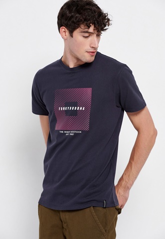 FUNKY BUDDHA-Ανδρικό t-shirt FUNKY BUDDHA μπλε ναυτικό