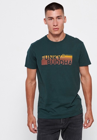 FUNKY BUDDHA-Ανδρικό t-shirt FUNKY BUDDHA πράσινο
