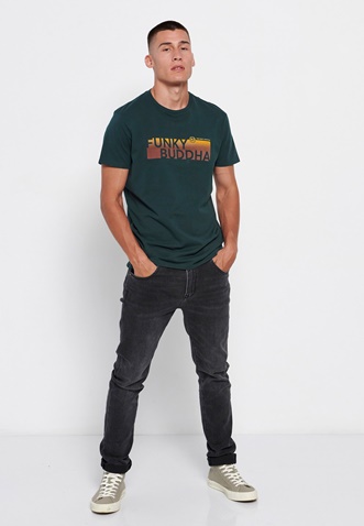 FUNKY BUDDHA-Ανδρικό t-shirt FUNKY BUDDHA πράσινο