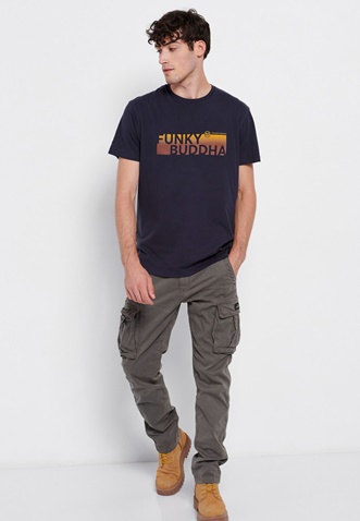 FUNKY BUDDHA-Ανδρικό t-shirt FUNKY BUDDHA μπλε ναυτικό