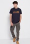 FUNKY BUDDHA-Ανδρικό t-shirt FUNKY BUDDHA μπλε ναυτικό