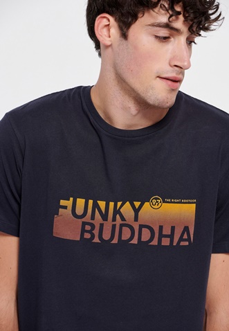 FUNKY BUDDHA-Ανδρικό t-shirt FUNKY BUDDHA μπλε ναυτικό