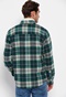 FUNKY BUDDHA-Ανδρικό flannel overshirt FUNKY BUDDHA καρό πράσινο