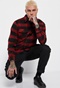 FUNKY BUDDHA-Ανδρικό flannel overshirt FUNKY BUDDHA κόκκινο μαύρο καρό