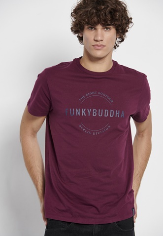 FUNKY BUDDHA-Ανδρικό t-shirt FUNKY BUDDHA μοβ