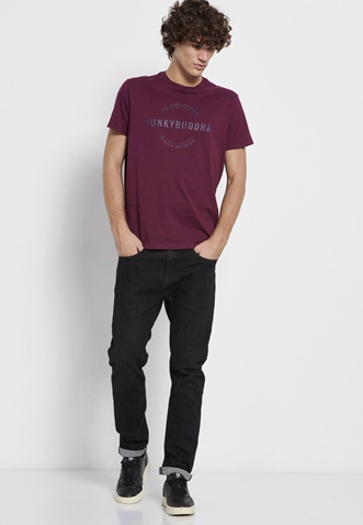 FUNKY BUDDHA-Ανδρικό t-shirt FUNKY BUDDHA μοβ