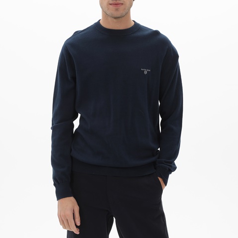 NAVY & GREEN-Ανδρικό πουλόβερ NAVY & GREEN πετρόλ