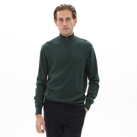 NAVY & GREEN-Ανδρική πλεκτή μπλούζα NAVY & GREEN πράσινη