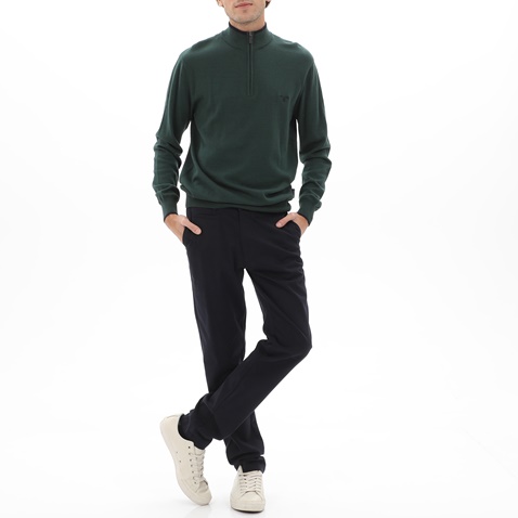 NAVY & GREEN-Ανδρική πλεκτή μπλούζα NAVY & GREEN πράσινη