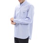 NAVY & GREEN-Ανδρικό πουκάμισο NAVY & GREEN COMFORT FIT γαλάζιο λευκό ριγέ