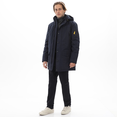 NAVY & GREEN-Ανδρικό μακρύ μπουφάν NAVY & GREEN μπλε 