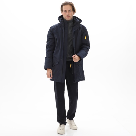 NAVY & GREEN-Ανδρικό μακρύ μπουφάν NAVY & GREEN μπλε 