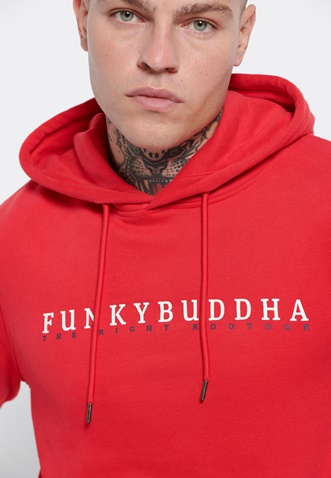 FUNKY BUDDHA-Ανδρική φούτερ μπλούζα FUNKY BUDDHA κόκκινη