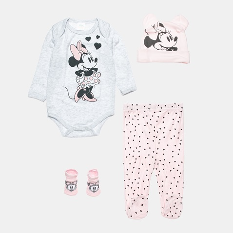 DISNEY-Βρεφικό Σετ DISNEY Minnie Mouseγκρι  20856/19377 ροζ