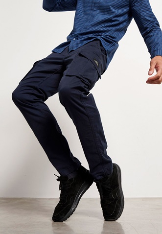 FUNKY BUDDHA-Ανδρικό cargo παντελόνι FUNKY BUDDHA Comfort fit μπλε