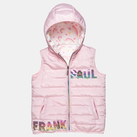 PAUL FRANK-Παιδικό αμάνικο μπουφάν διπλής όψης Paul Frank ροζ
