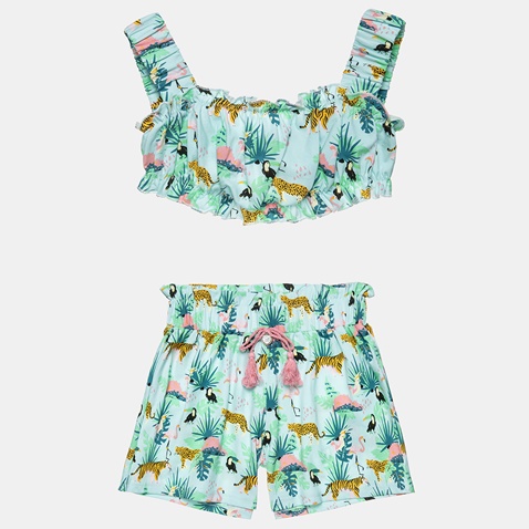 ALOUETTE-Παιδικό σετ από cropped top και σορτς ALOUETTE πράσινο