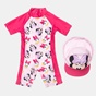 DISNEY-Βρεφικό ολόσωμο μαγιό με καπέλο DISNEY Minnie Mouse 20586  φούξια ροζ 