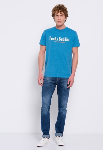 FUNKY BUDDHA-Ανδρικό t-shirt FUNKY BUDDHA μπλε
