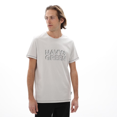 NAVY & GREEN-Ανδρικό t-shirt NAVY & GREEN λευκό