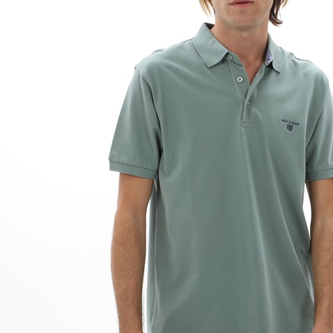 NAVY & GREEN-Ανδρική polo μπλούζα NAVY & GREEN πράσινη