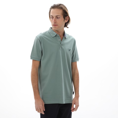 NAVY & GREEN-Ανδρική polo μπλούζα NAVY & GREEN πράσινη