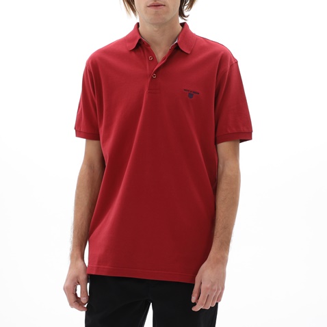NAVY & GREEN-Ανδρική polo μπλούζα NAVY & GREEN κόκκινη