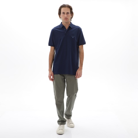 NAVY & GREEN-Ανδρική polo μπλούζα NAVY & GREEN σκούρο μπλε